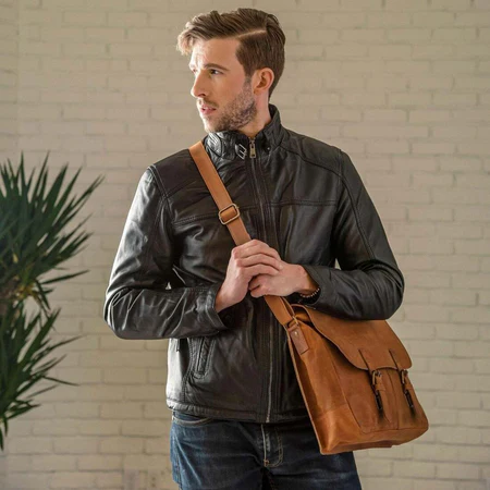 Coarse Leather Messenger - Image 3