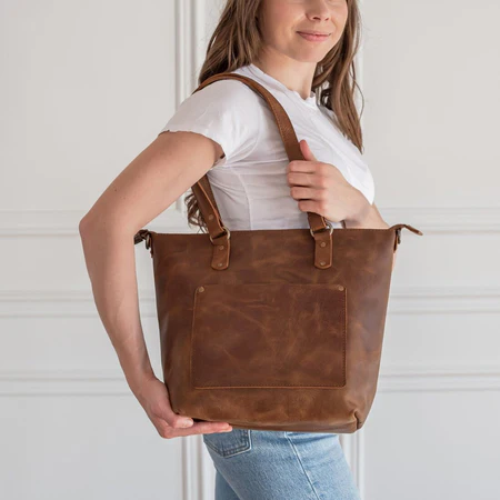 Crossbody Leather Tote - Image 7