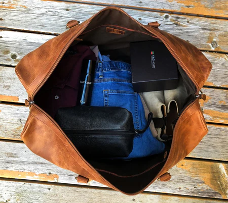 Tourist 60L Leather Duffle - Image 6